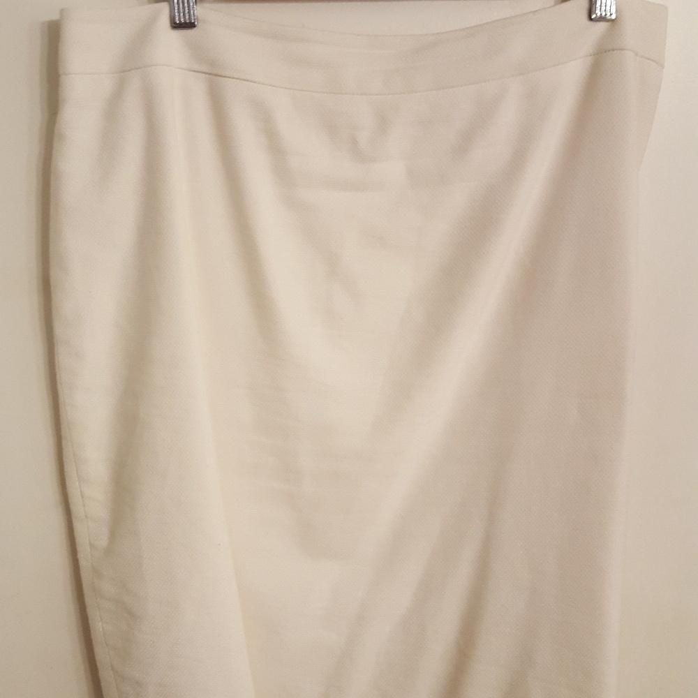 Anne Taylor White Pencil Skirt